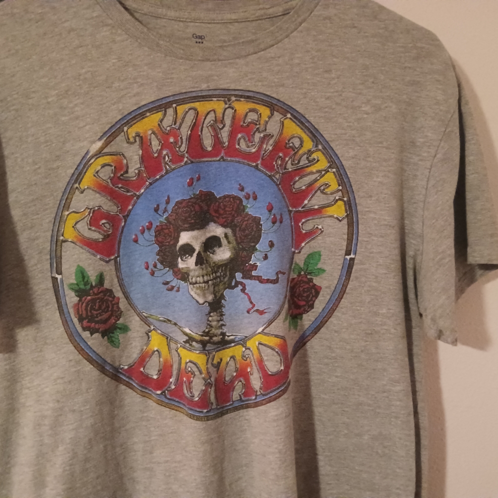 Gray Grateful Dead Men's T-Shirt